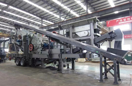 Semi-automatica Mobile 69 Jaw Mounted Crusher Rock Crushing Machine con potenza di 91,5 kW