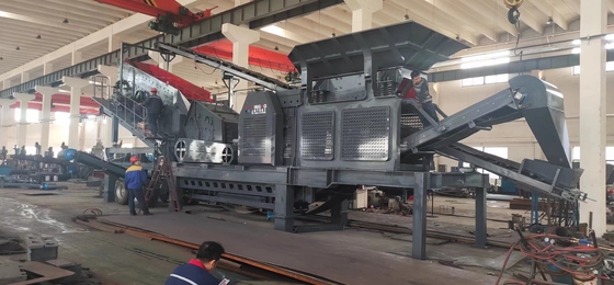 Macchina per la frantumazione mobile di granito 100 T / H richiesta personalizzata