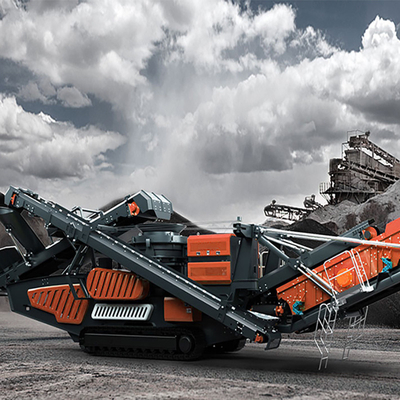 Concentratore mobile per la frantumazione di impatto montato su pista di sabbia/impianto di frantumazione mobile per l'impatto sul minerale con progetto