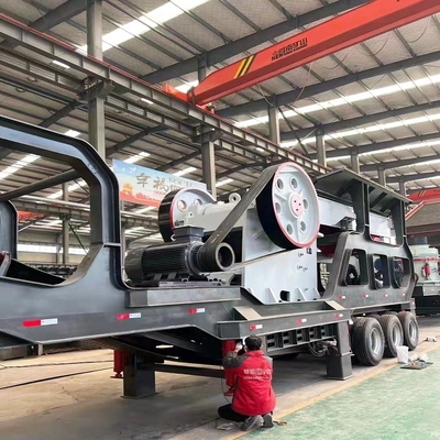 Mobile Tracked Concrete Impact Crusher Stone Crusher Line in con 70-297kw di potenza del motore
